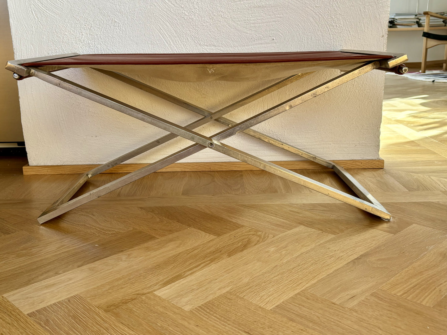 Tabouret stool leather and steel