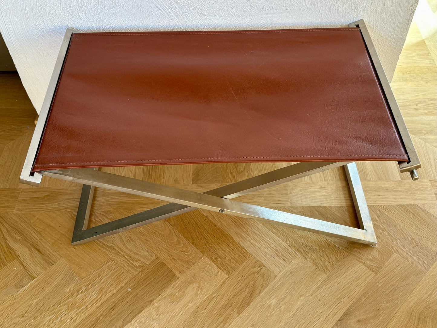 Tabouret  stool leather and steel